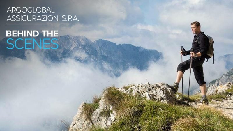 ArgoGlobal Assicurazioni S.P.A. employee Marco Serra on a mountainous hiking trail