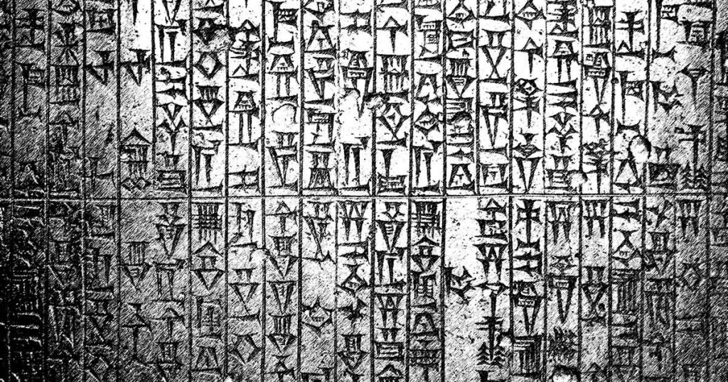 Engraved text of the Code of Hammurabi
