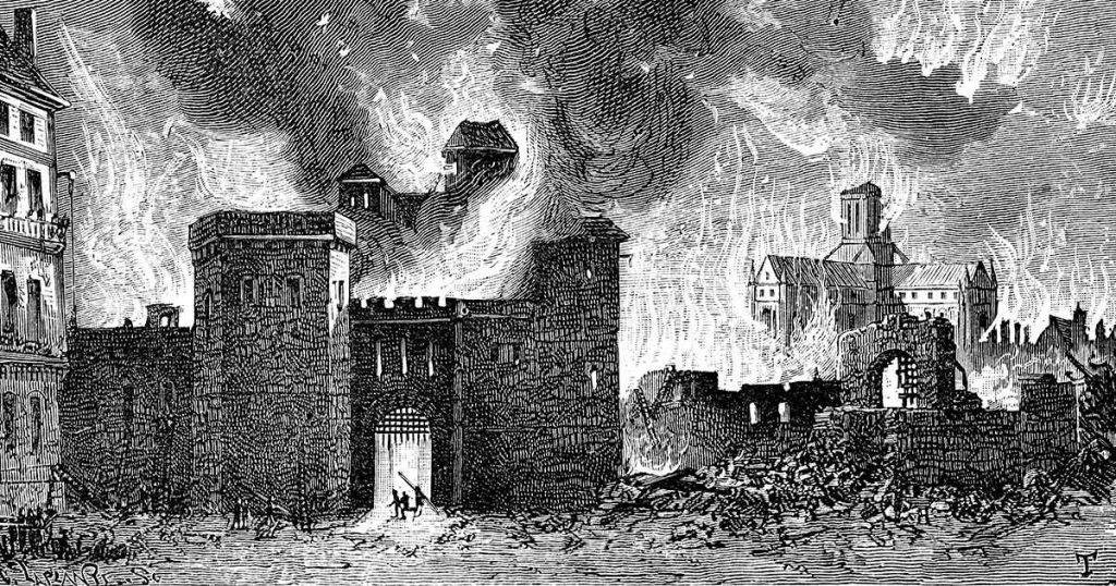 Engraving of the Great London Fire of 1666